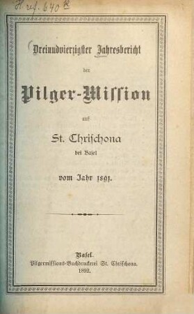 Jahresbericht. 43. 1891 (1892)