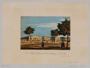 Schlesische Bahnhof an der Antonstraße in Dresden-Neustadt, 1847 eingeweiht, Blick nach Norden