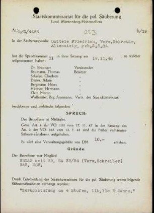 Sättele, Friedrich