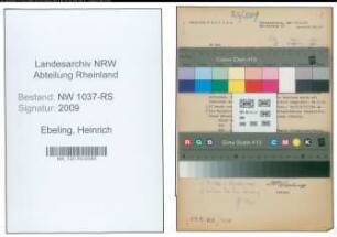 Entnazifizierung Heinrich Ebeling , geb. 17.11.1889 (Lehrer)