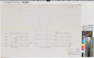 Recklinghausen (Recklinghausen) Staatliches Aufbaugymnasium Umbau und Erweiterung des Altbaus Schnitte 1959 1 : 100 55 x 81 Pause Staatshochbauamt Recklinghausen Regierung Münster Nr. 34118
