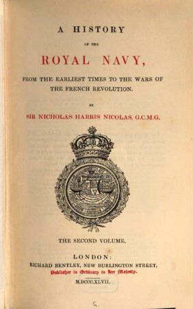 A history of the royal navy, from the earliest times to the wars of the french revolution, Vol. 2