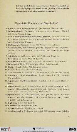 Komplette Zimmer und Einzelmöbel (Nr. 1-407x)