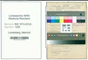 Entnazifizierung Heinrich Luhrenberg , geb. 13.04.1880 (Gerber)