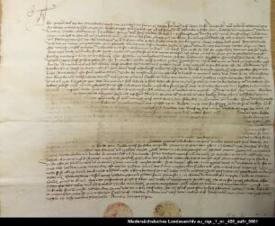 Gräfin Theda von Ostfriesland und Hero von Dornum vertragen sich über die Friedeburg = OUB II, Nr. 1049, S. 134 Certerform 2 aufgedrückte Siegel verloren
