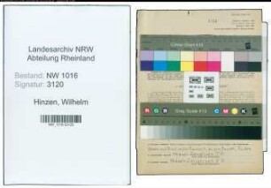 Entnazifizierung Wilhelm Hinzen , geb. 23.01.1889 (Inspektor)