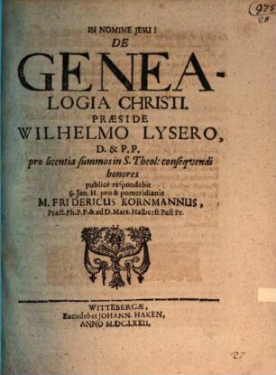 De genealogia Christi