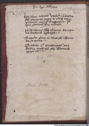 Tabula super omnes libros sancti Thomae de Aquino