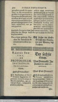 Radius Sextus. De Protocollis, Instrumentis Et Insinuatione