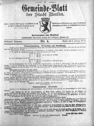 1919,1: Nr. 1, 5. Januar 1919