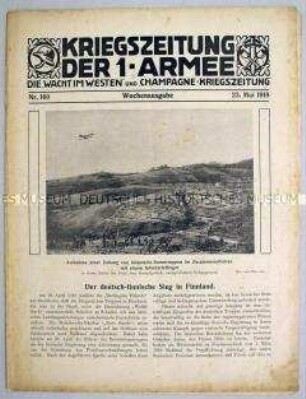 "Kriegszeitung der 1. Armee" u.a. zur Niederschlagung der Bolschewiki in Finnland durch deutsche und finnische Truppen
