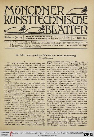 15: Die Lehre vom "goldenen Schnitt" und seine Anwendung [1]