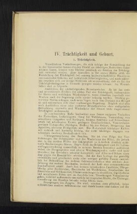 IV. Trächtigkeit und Geburt.