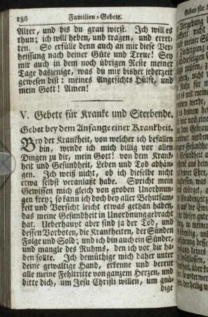 V. Gebete für Kranke und Sterbende.