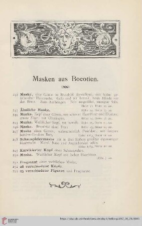 Masken aus Boeotien (Nr. 242 - 253)