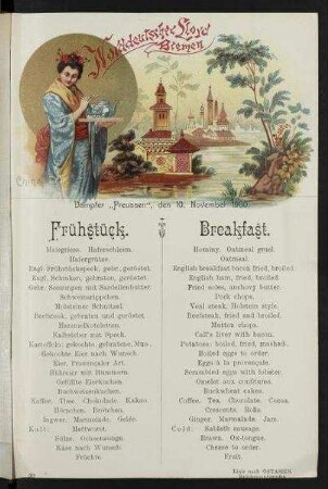 Frühstück auf der "Preussen"