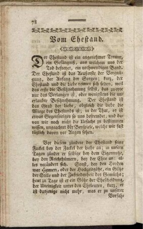 Vom Ehestand.