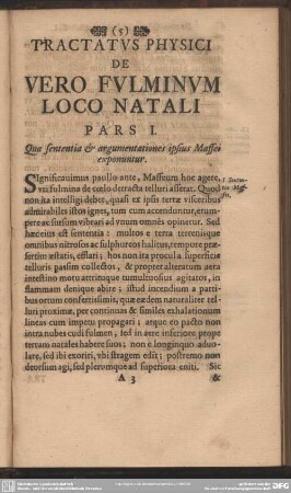 Pars I. Qua sententia & argumentationes ipsus Maffei exponuntur