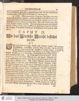 Caput II. Wie das Peinliche Gericht bestellet seyn soll