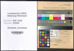 Entnazifizierung Anneliese Windrath , geb. 30.08.1919 (Dolmetscherin)