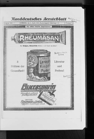 Nr. 10 1924 : Jahrgang 1924 Hamburg, den 5.April 1924 Nummer 10