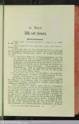 IX. Theil. Zölle und Steuern
