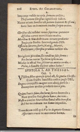 Epistola I. Ad Thessal.