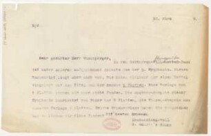 Brief an Lothar Windsperger : 28.03.1919