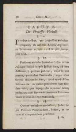 Caput II. De Processu Verbali