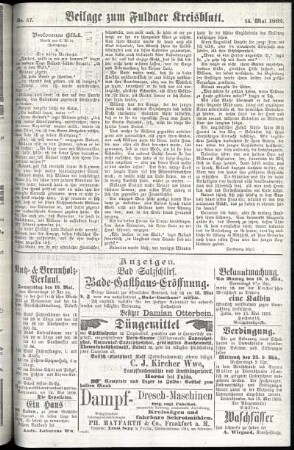 Zweite Ausgabe vom Samstag, den 14. Mai 1892.