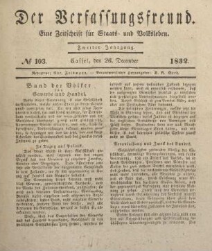 № 103. Cassel, den 26. December 1832.