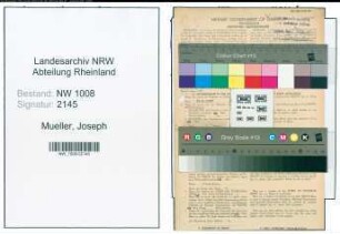 Entnazifizierung Joseph Mueller , geb. 09.07.1892 (Pfleger)