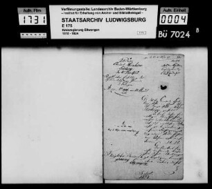Schuldenwesen der Teilgemeinde Eselsburg, Gemeindebezirk Herbrechtingen
