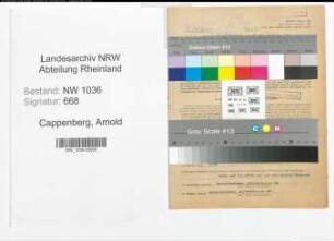 Entnazifizierung Arnold Cappenberg , geb. 10.09.1878 (Jurist)