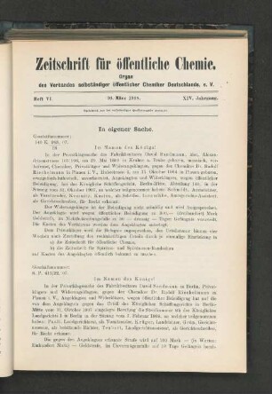 Heft VI. 30. März 1908. XIV. Jahrgang.