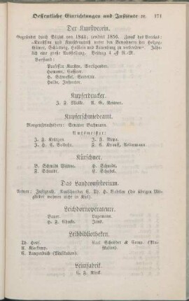 Das Landconsistorium. Leichdornoperateure. Leihbibliotheken. Leimfabrik. [Leinen-, Drell- [et]c. Handlungen. Lichtfabriken. Liqueurfabrik. Lithographische Anstalten. Lombard. Lotterie.]