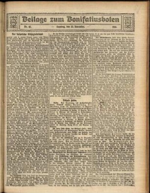 Zweite Ausgabe vom Sonntag, den 23. November 1913.