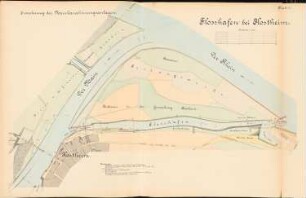 Mainkanalisierung. Floßhafen, Kostheim: Lageplan 1:2500