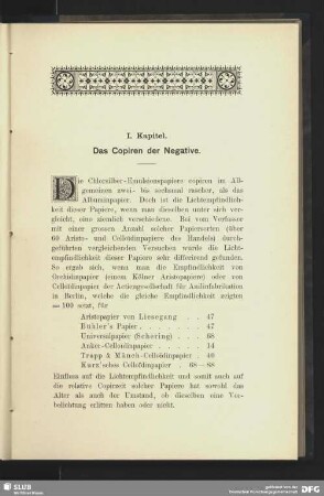 I. Kapitel - Das Copiren der Negative