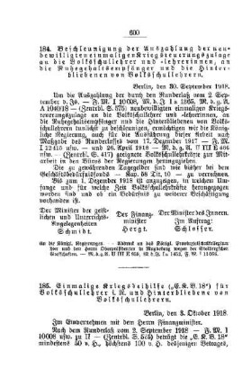 Beschleunigung der Auszahlung der neubewilligten einmaligen Kriegsteuerungszulage an die Volksschullehrer und -lehrerinnen, an die Ruhegehaltsempfänger und die Hinterbliebenen von Volksschullehrern : [F. Öffentliches Volksschulwesen]