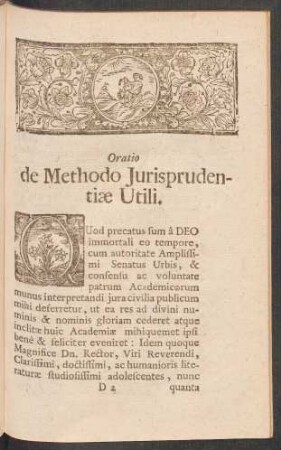 Oratio de Methodo Iurisprudentiae Utili