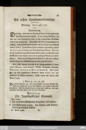 Am ersten Epiphaniassonntage. Evang. Luc. 2, 41 - 52.
