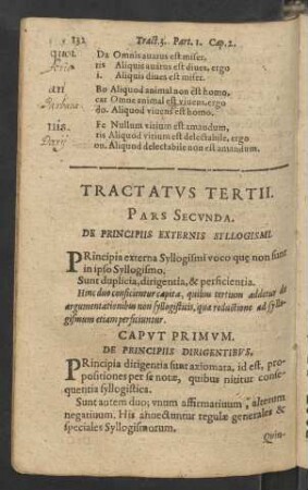 Pars Secunda. De Principiis Externis Syllogismi.