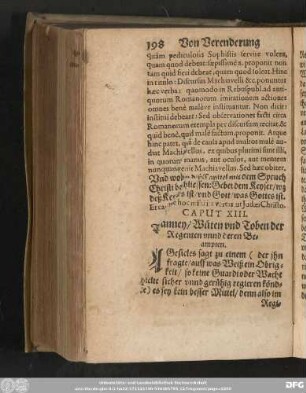 Caput XIII. T[yr]anney/ Wüten und Toben der Regenten unnd deren Beampten.