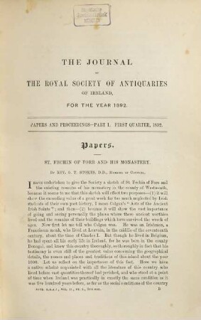 The Journal of the Royal Society of Antiquaries of Ireland : JRSAI, 2. 1892