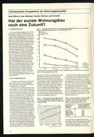 Schwerpunkt: Perspektiven der Wohnungsbaupolitik