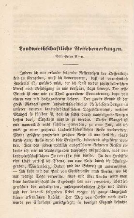 Landwirthschaftliche Reisebemerkungen.
