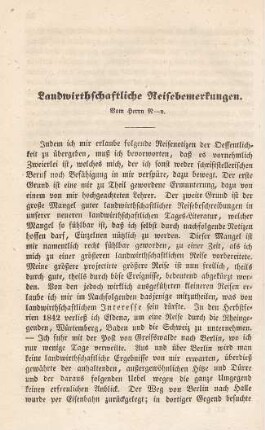 Landwirthschaftliche Reisebemerkungen.