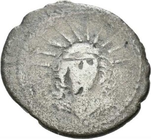 Denar des L. Mussidius Longus mit Darstellung des Heiligtums der Venus Cloacina