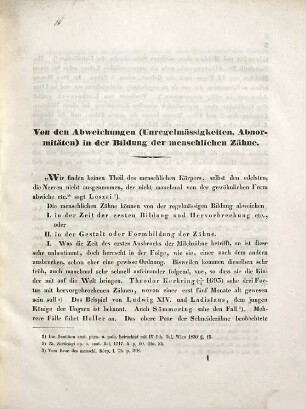 Von den verschiedenen Abweichungen in der Bildung der menschlichen Kiefer und Zähne